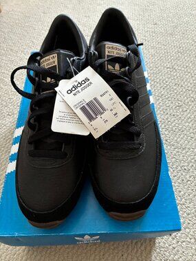 Running shoes. Adidas NEW w tags. Sz 9.0 Black Nite Jogger.